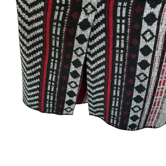 Anama Southwestern Tribal Cardigan Duster Medium Red Gray Western Boho Santa Fe - Picture 7 of 13